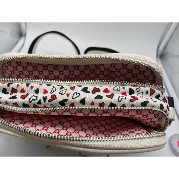 Brighton Love Scroll Striped Convertible Double‎ Zip CrossBody Bag Handbag Purse - Picture 7 of 9